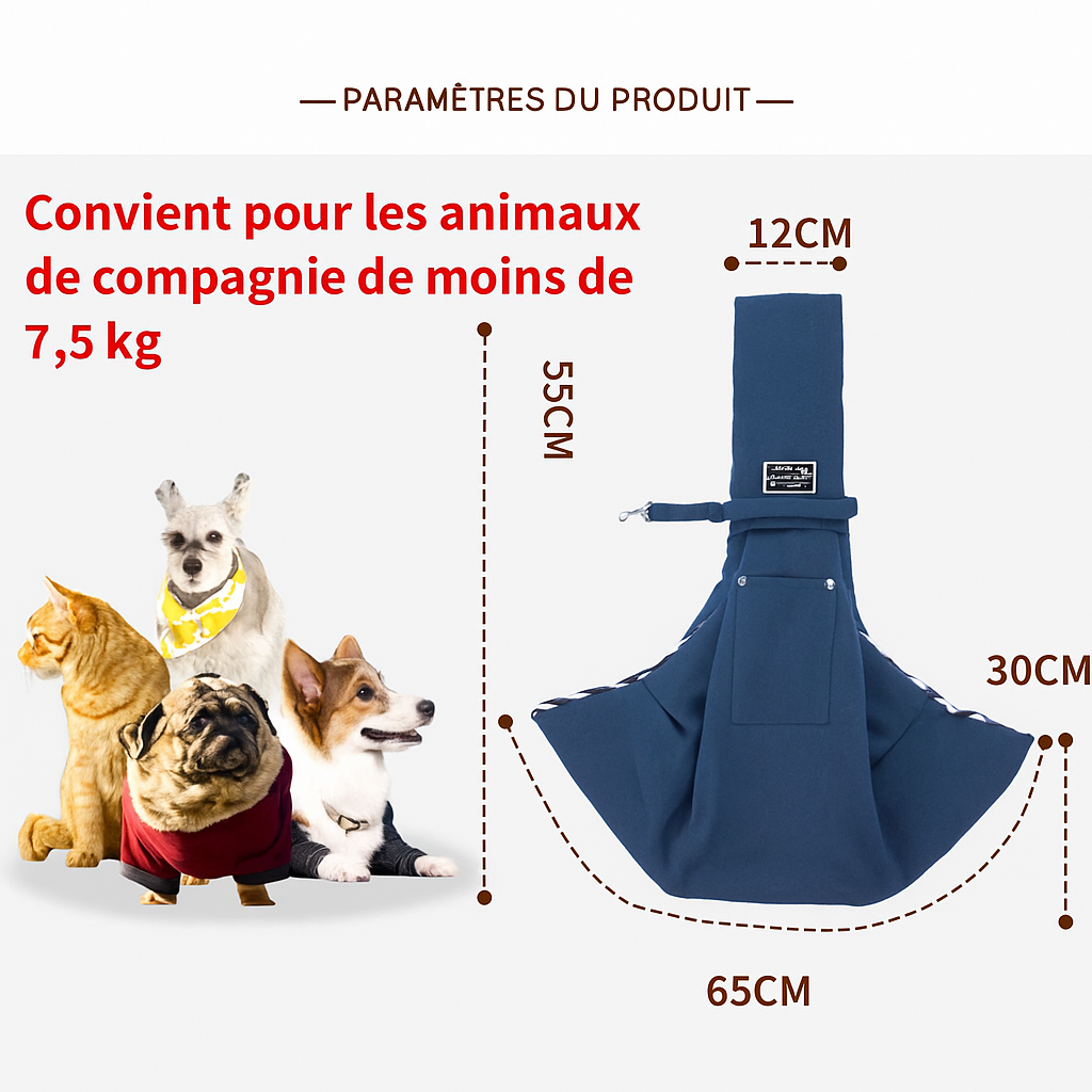 Sac Bandoulière Confortable pour Animaux – Transportez Votre Compagnon Partout avec Vous !